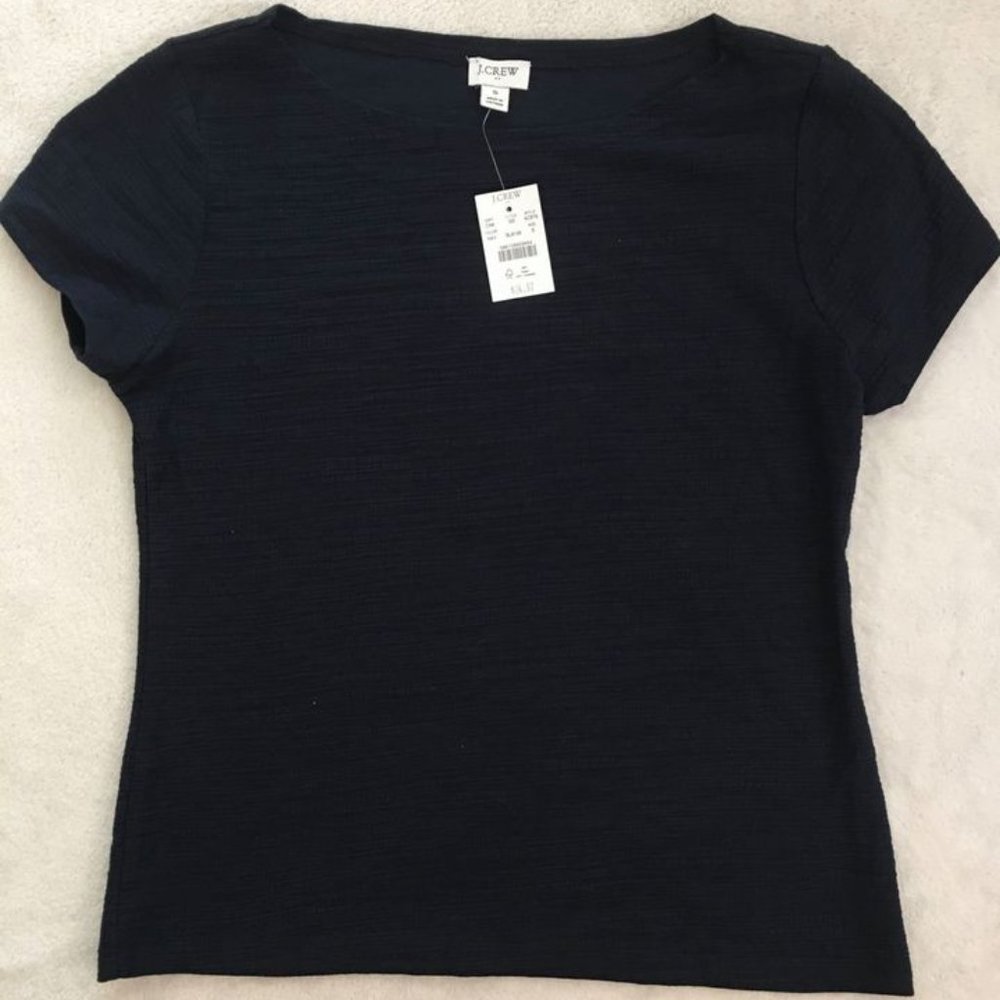 J Crew Small Navy Textured T Shirt
